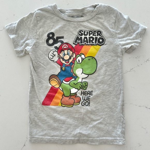 Super Mario Short Sleeve Graphic T-Shirt - Beige 3T - Picture 2 of 2